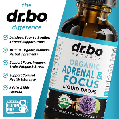 Adrenal Support Liquid Drops – Organic Adaptogens for Focus & Calm (1oz)