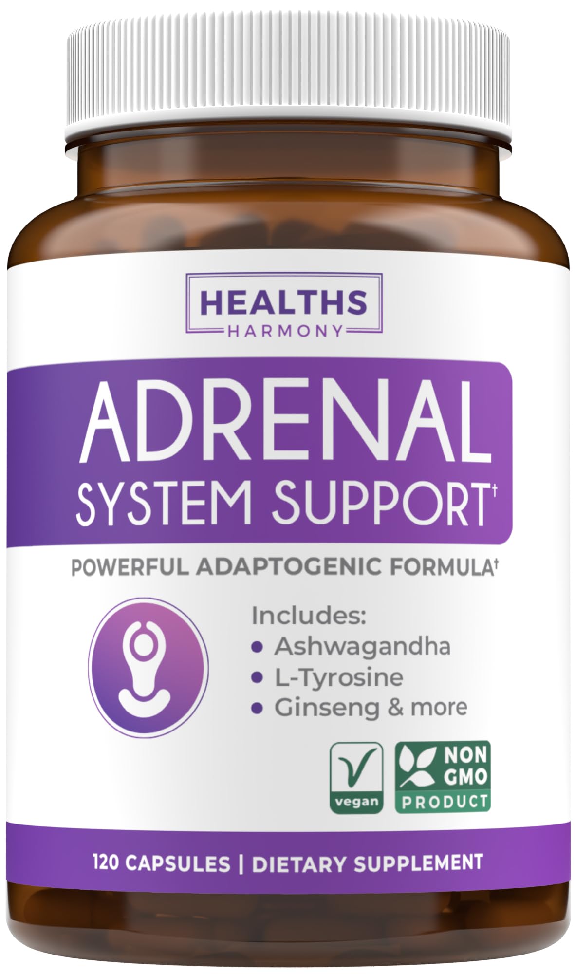 Adrenal Support & Cortisol Manager (Non-GMO) – 120 Capsules