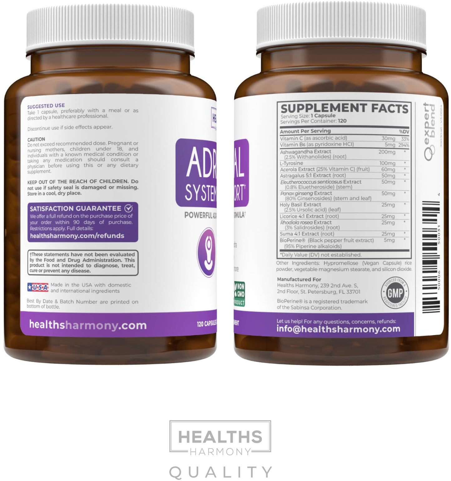 Adrenal Support & Cortisol Manager (Non-GMO) – 120 Capsules