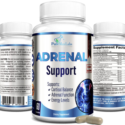 Adrenal Support — Cortisol Manager & Adrenal Health with Ashwagandha & L-Tyrosine | 60 Capsules