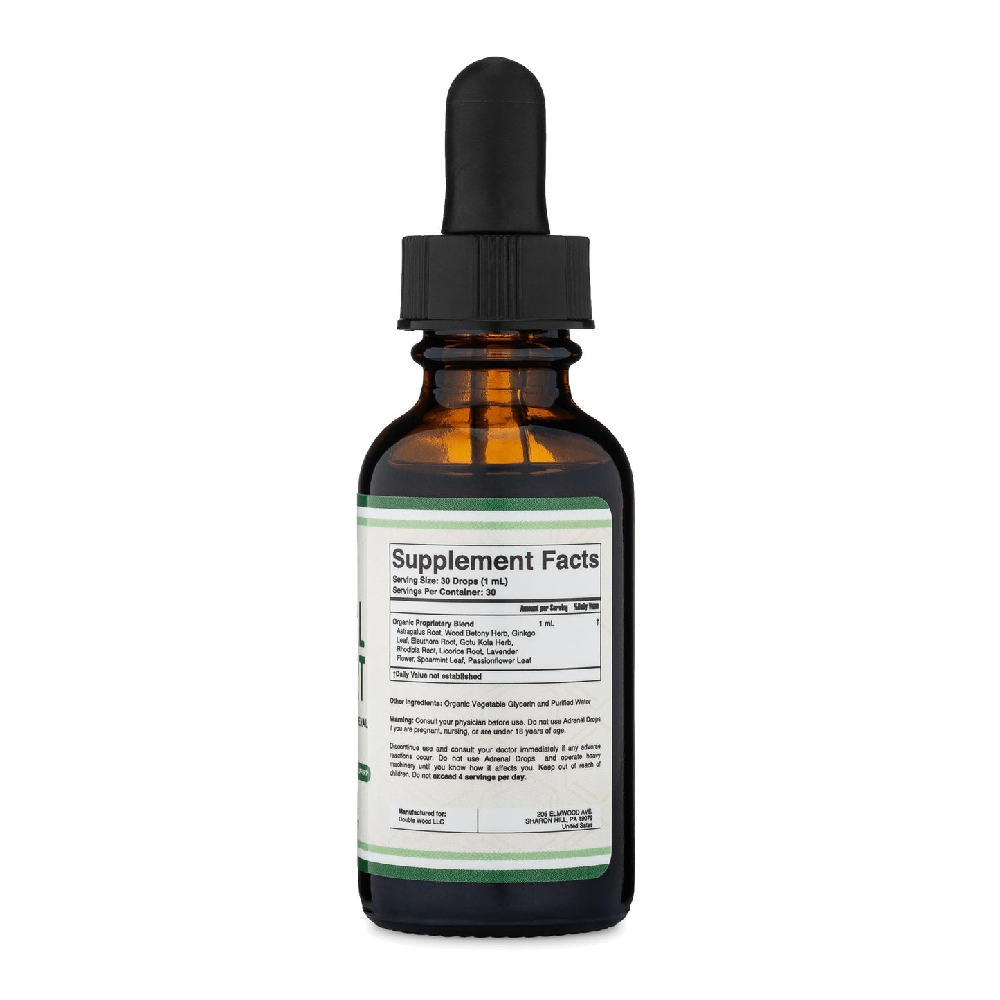 Adrenal Support Drops with 10 Organic Adaptogens - Adrenal Health | Double Wood