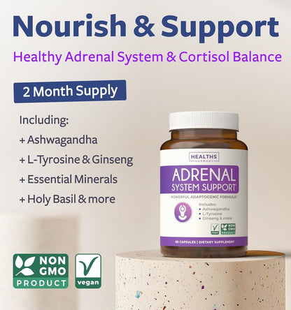 Adrenal System Support & Cortisol Manager – 60 Capsules (Ashwagandha & L-Tyrosine)