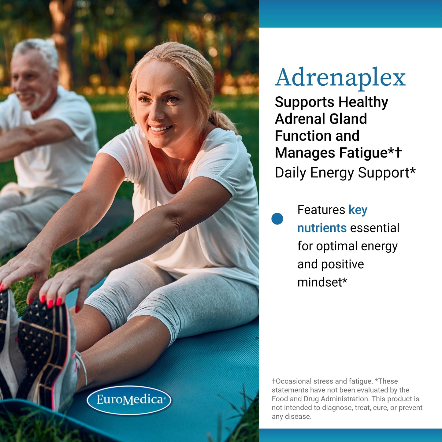 EuroMedica Adrenaplex Adrenal Support Supplement – 60 Capsules | Vitamins C & B6, L-Tyrosine, DHEA