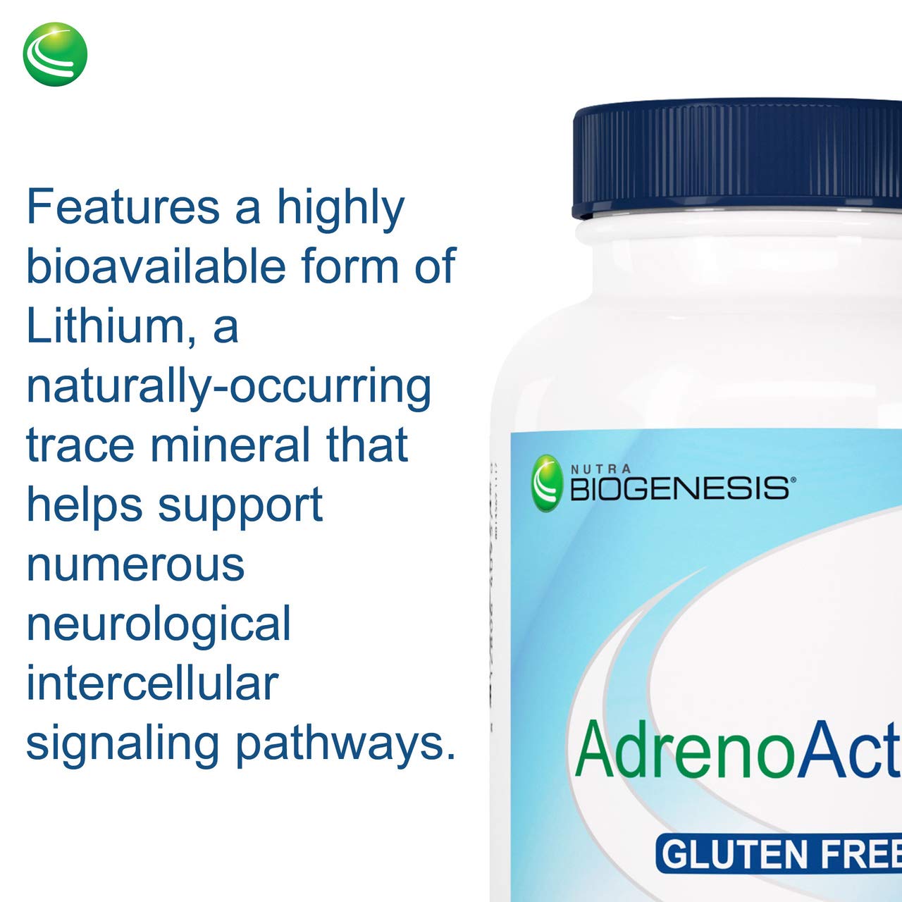 Nutra BioGenesis AdrenoActive - Supports Healthy Stress Response | Gluten Free - 60 Capsules
