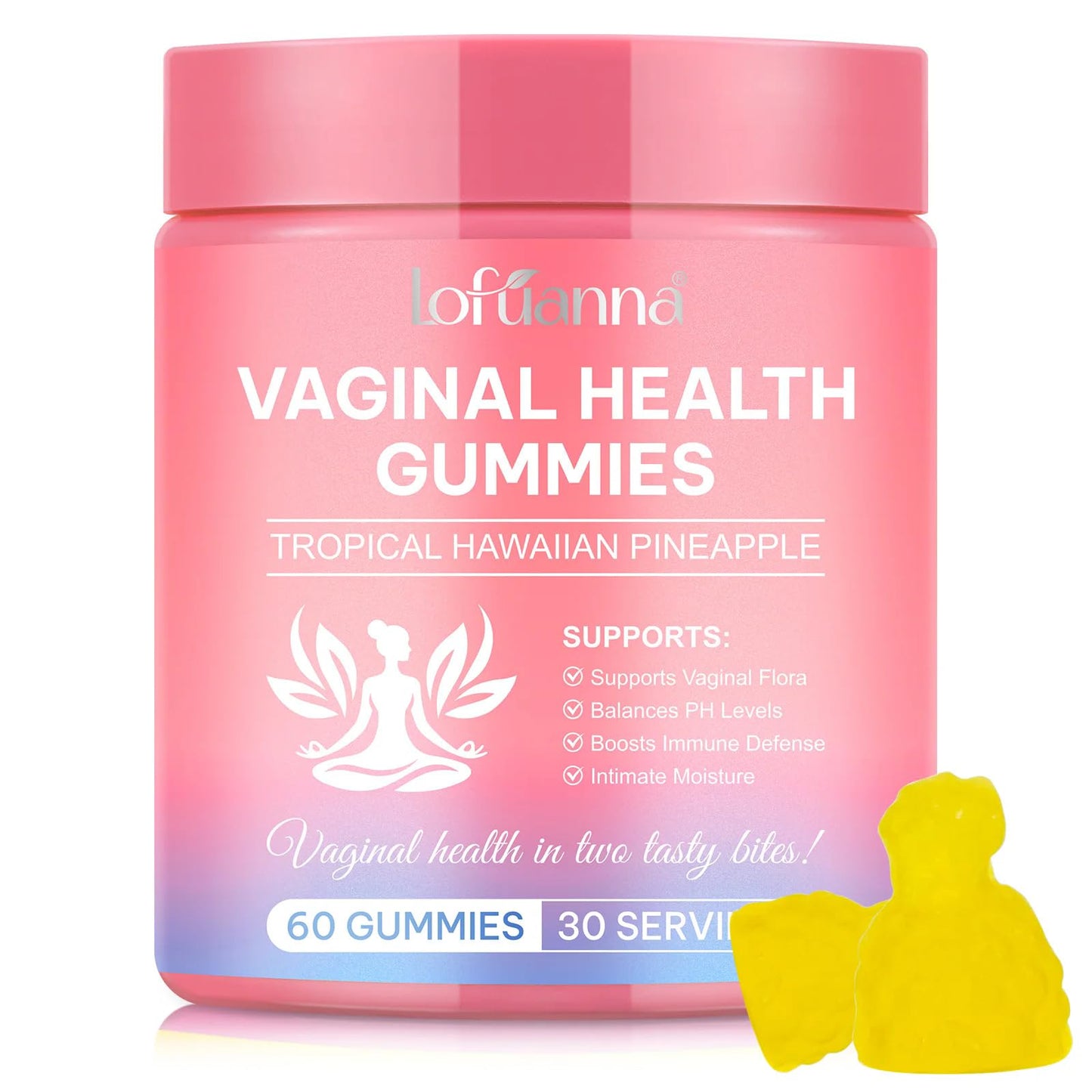 ADSBJUX Vaginal Probiotics Pineapple Gummies for Women – pH Balance