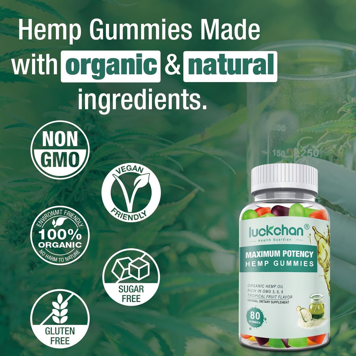 2 Packs High-Potency Hemp Gummies for Sleep, Pain & Anxiety - Organic Colorado Hemp