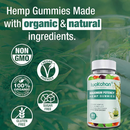 2 Packs High-Potency Hemp Gummies for Sleep, Pain & Anxiety - Organic Colorado Hemp
