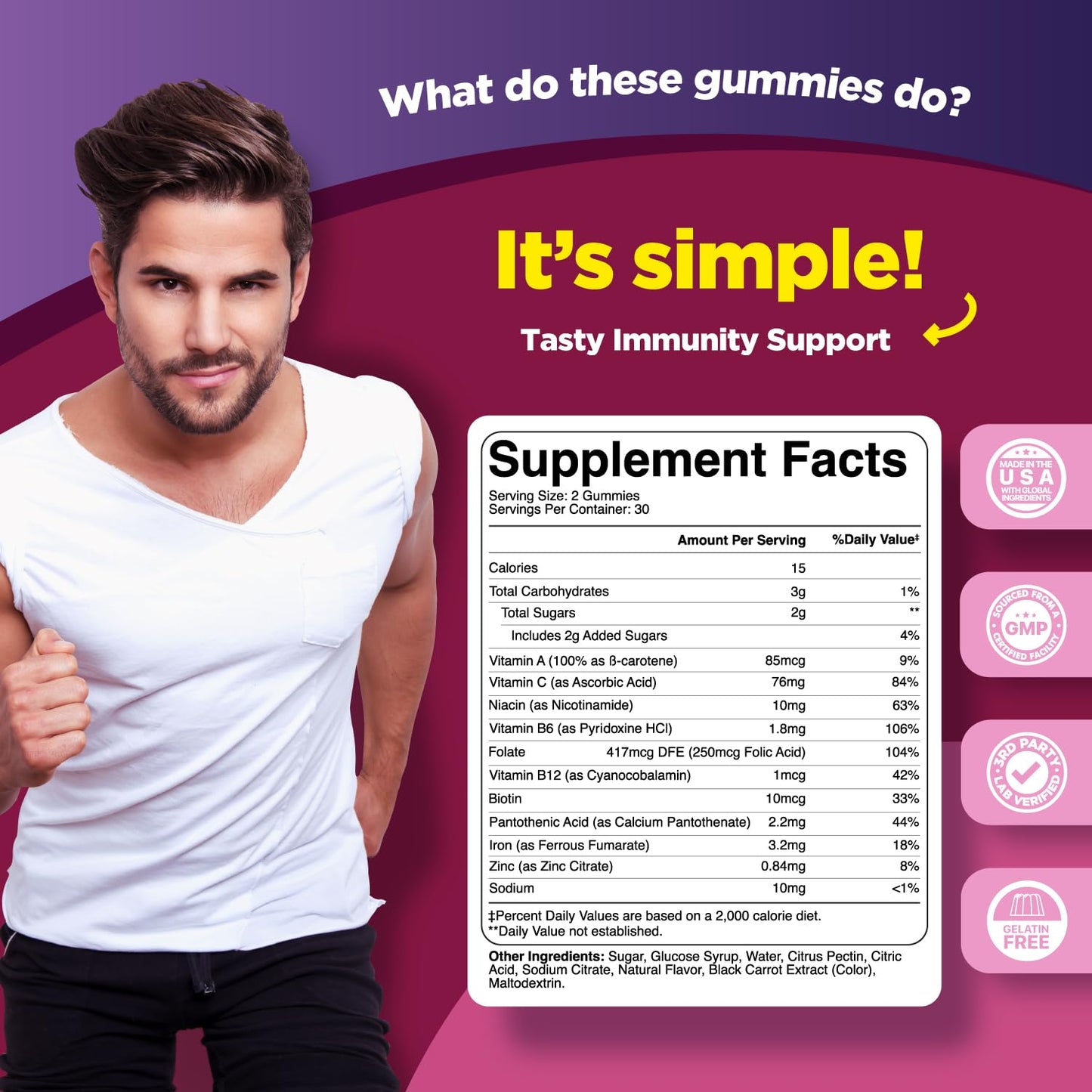 Natural Multivitamin Iron Gummies for Adults – Iron + Energy Boost