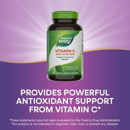 Nature's Way Vitamin C with Rose Hips | Immune Support | Gluten Free
