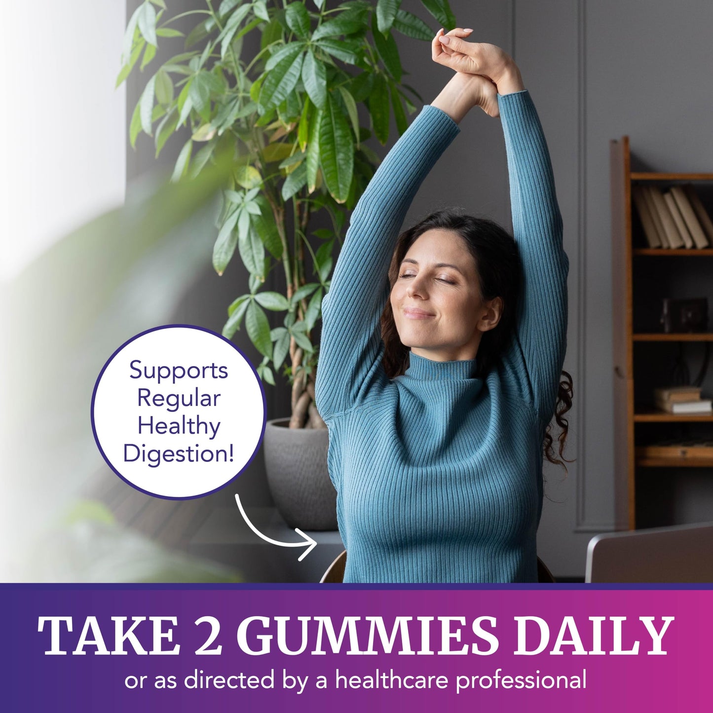 Magnesium Citrate Gummies – Extra Strength, Calm & Digestion | Vegan, Non-GMO | Raspberry 60 Ct