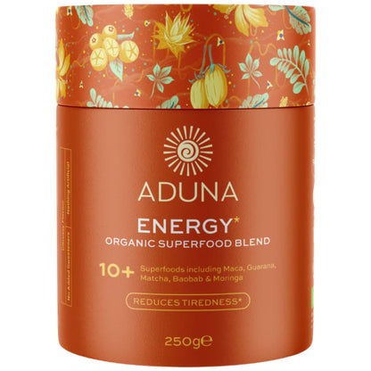 Aduna Organic Energy Superfood Blend - 100% Natural Stir-In Powder (250g) | 10+ Superfoods