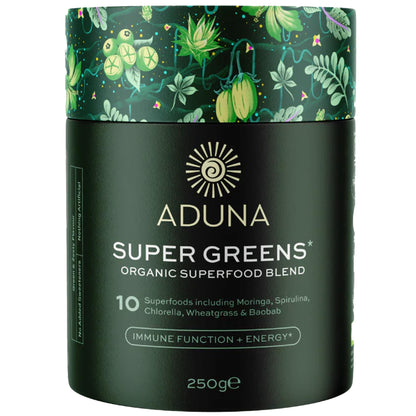 Aduna Organic Super Greens Blend | 100% Natural Superfood Powder for Immune Support & Energy | Vegan Stir-In Powder 250g