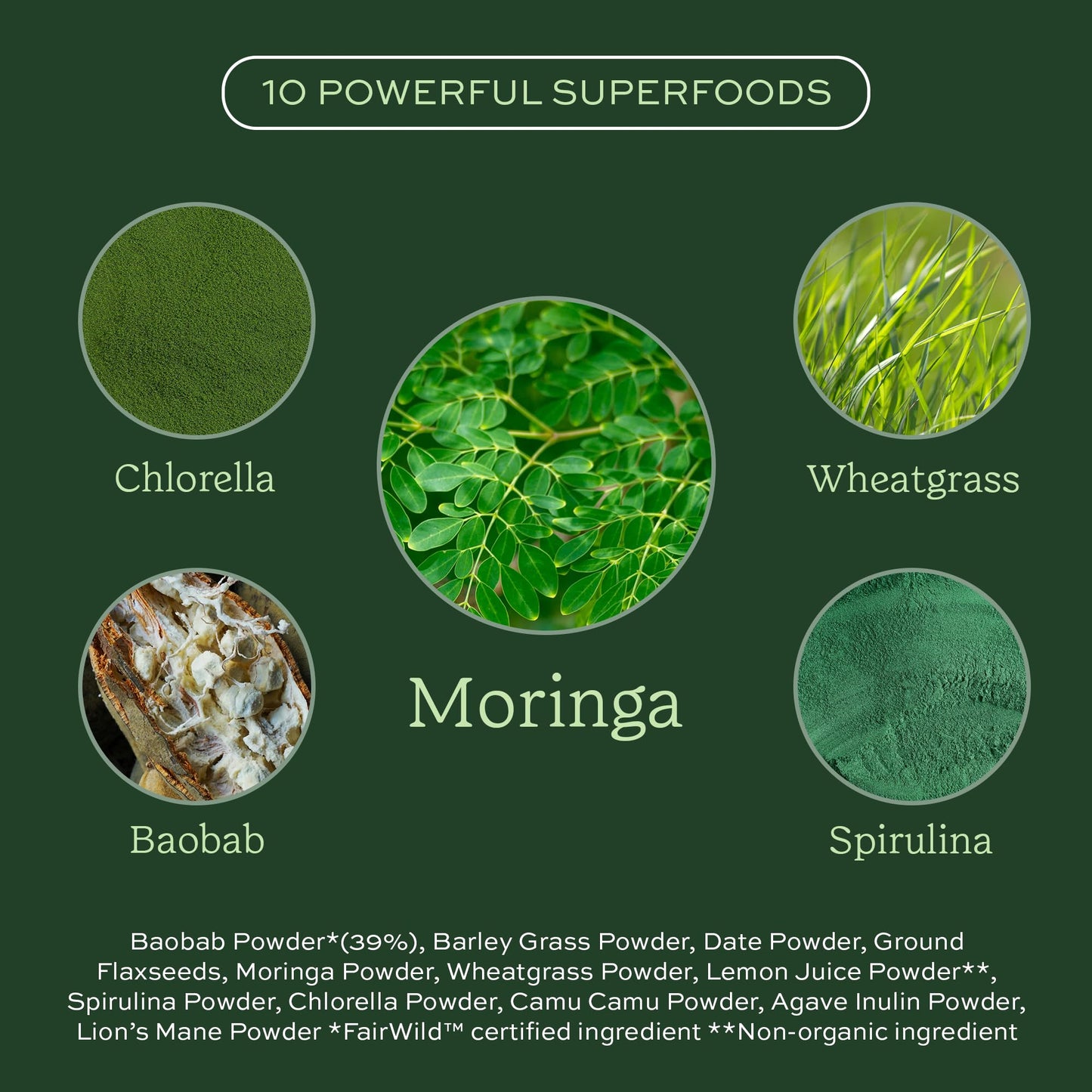 Aduna Organic Super Greens Blend | 100% Natural Superfood Powder for Immune Support & Energy | Vegan Stir-In Powder 250g