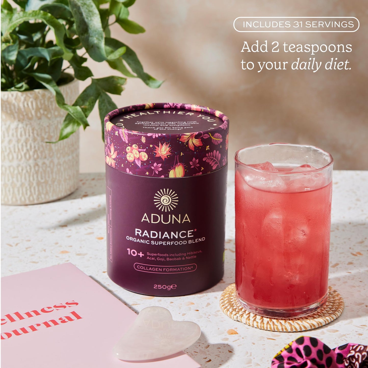 Aduna Organic Radiance Superfood Blend | 100% Natural Stir-In Powder (250g) for Skin Glow