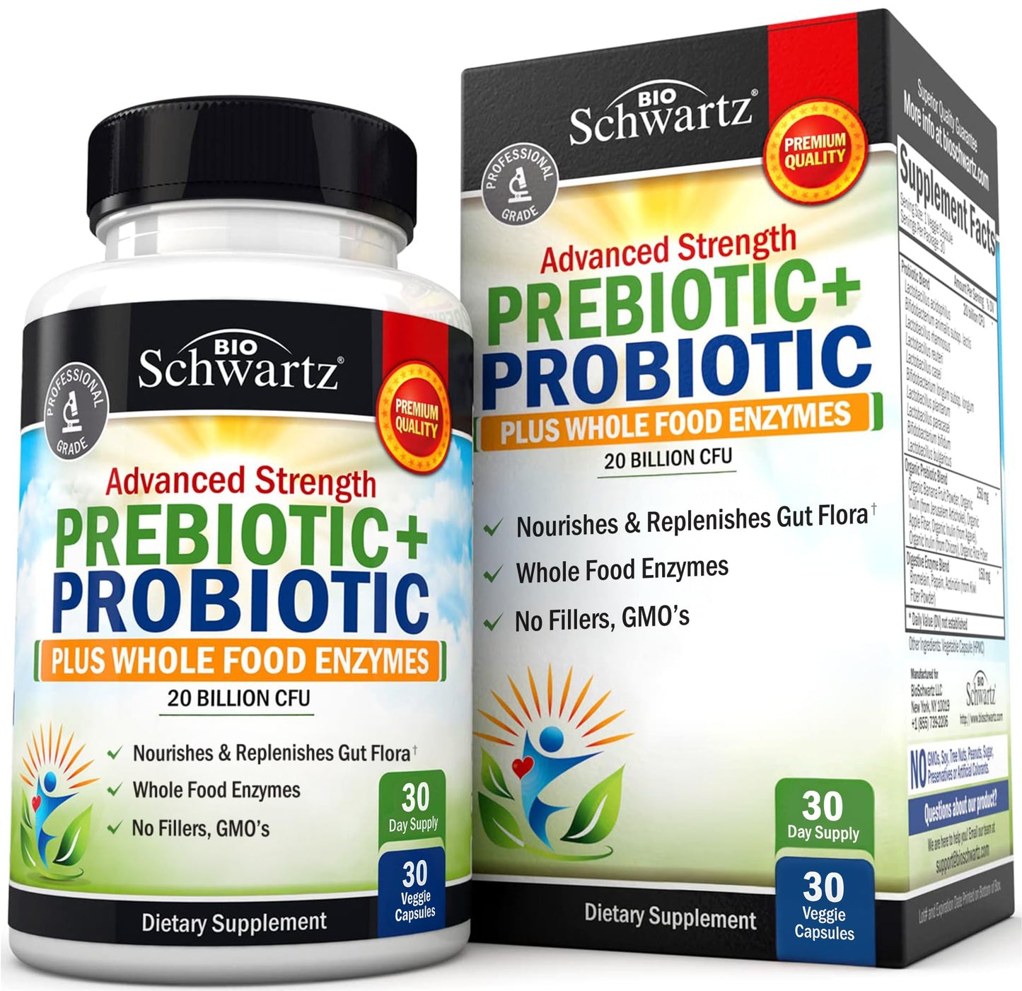 Advanced Prebiotics & Probiotics for Digestive Health – Women & Men