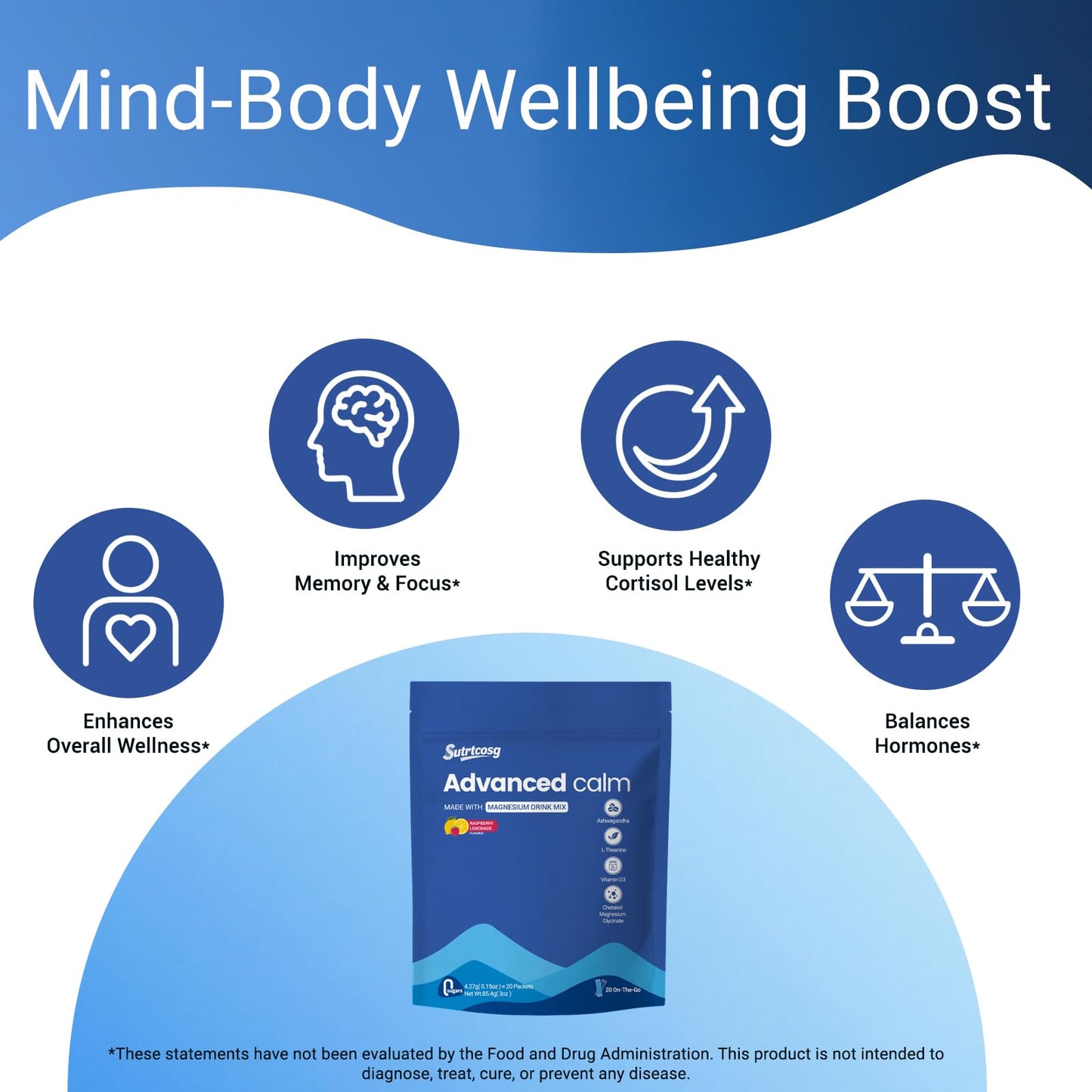 Advanced Calm Cortisol-Drinking Mix with Magnesium Glycinate & L-Theanine