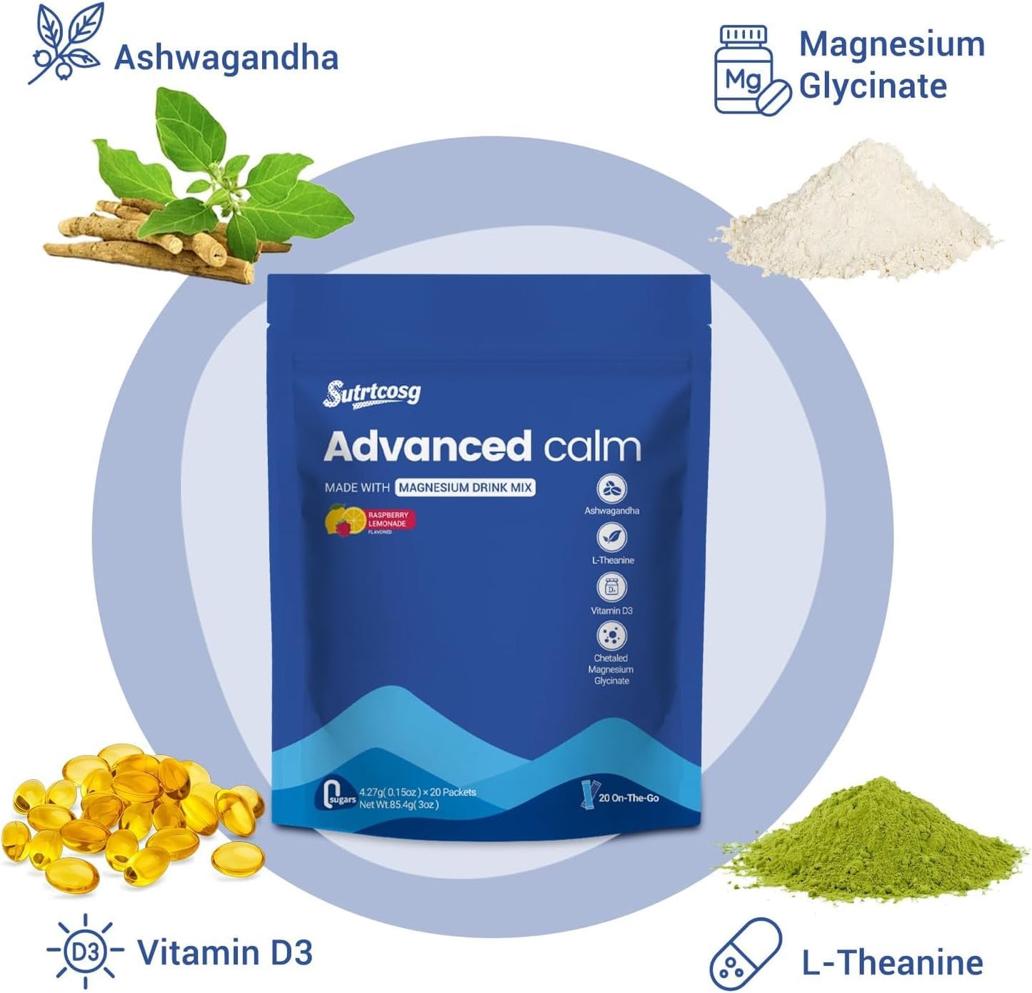 Advanced Calm Cortisol-Drinking Mix with Magnesium Glycinate & L-Theanine