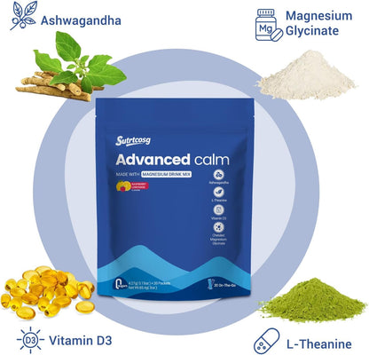 Advanced Calm Cortisol-Drinking Mix with Magnesium Glycinate & L-Theanine