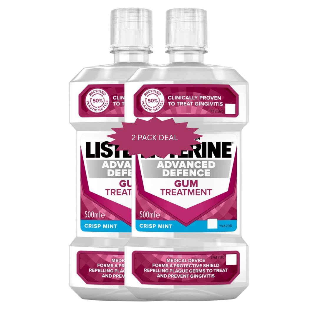 Advanced Defence Gum Treatment Mint Mouthwash 500ml | 16.9 Fl Oz – 2 Pack
