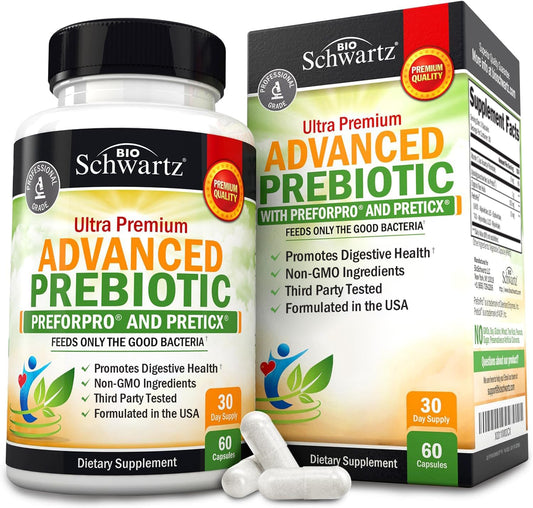 Advanced Prebiotics for Digestive Health - Fast Acting Gut Health Supplement with Clinically Validated Prebiotics for Women & Men for Healthy Gut Flora Bloating & Immune Support - 1 Month Supply BritishVita | Premium UK Vitamins & Wellness Supplements