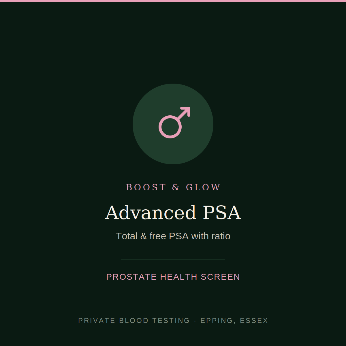 Advanced PSA Prostate Blood Test — Total & Free PSA with Ratio Boost & Glow