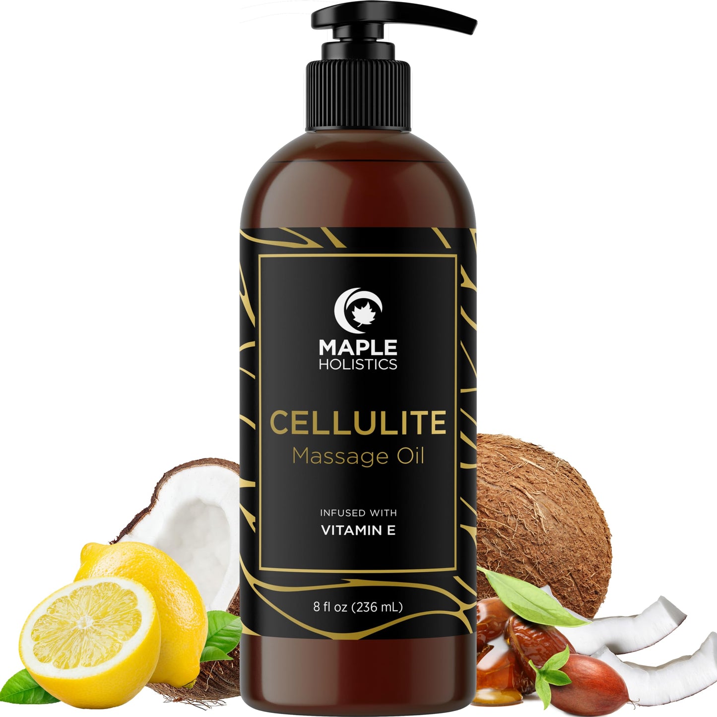 Advanced Anti-Cellulite Massage Oil – Skin Tightening & Firming for Thighs & Butt (Citrus Scent)