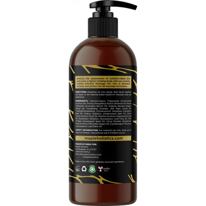 Advanced Anti-Cellulite Massage Oil – Skin Tightening & Firming for Thighs & Butt (Citrus Scent)