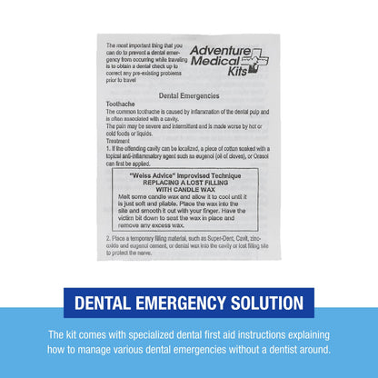 Adventure Medical Kits Dental Medic Kit - Travel Dental Emergency Kit with Orasol Gel & Temporary Cavity Filling