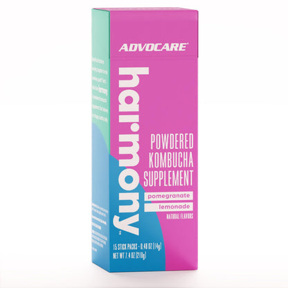 AdvoCare Harmony Kombucha Drink Mix – Digestive & Immune Support (15 Stick Packs)