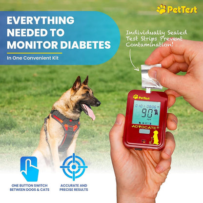 Advocate PetTest Painless Glucose Monitoring Kit for Dogs & Cats