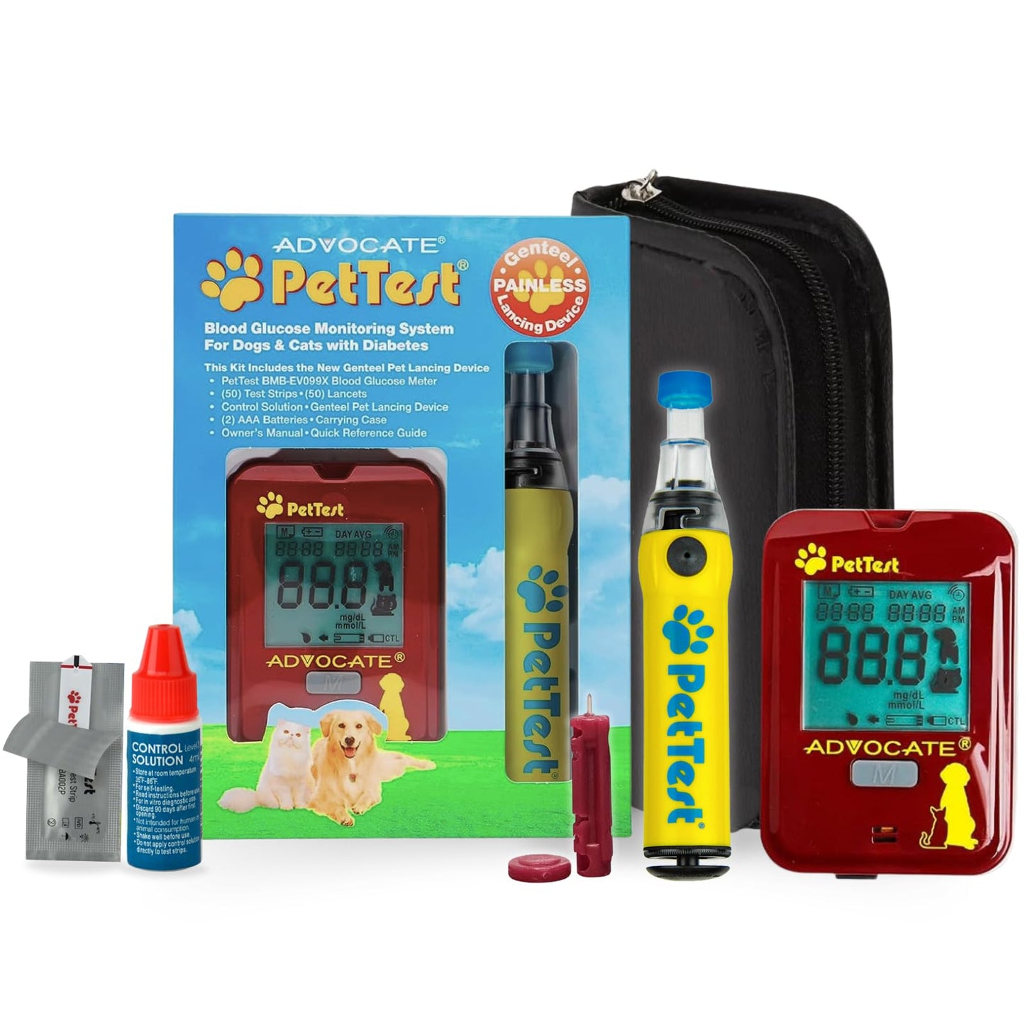 Advocate PetTest Painless Glucose Monitoring Kit for Dogs & Cats