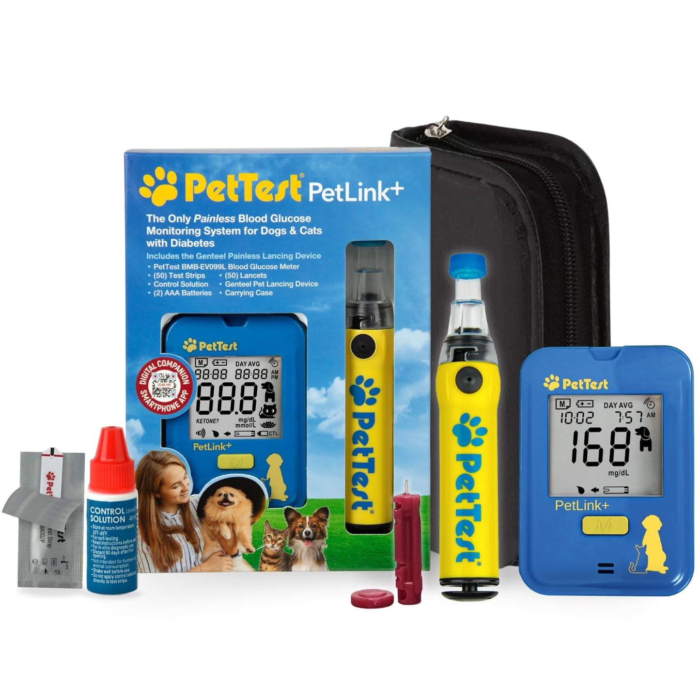 Advocate PetTest Painless Glucose Monitoring Kit for Dogs & Cats | Wireless PetLink+ Meter