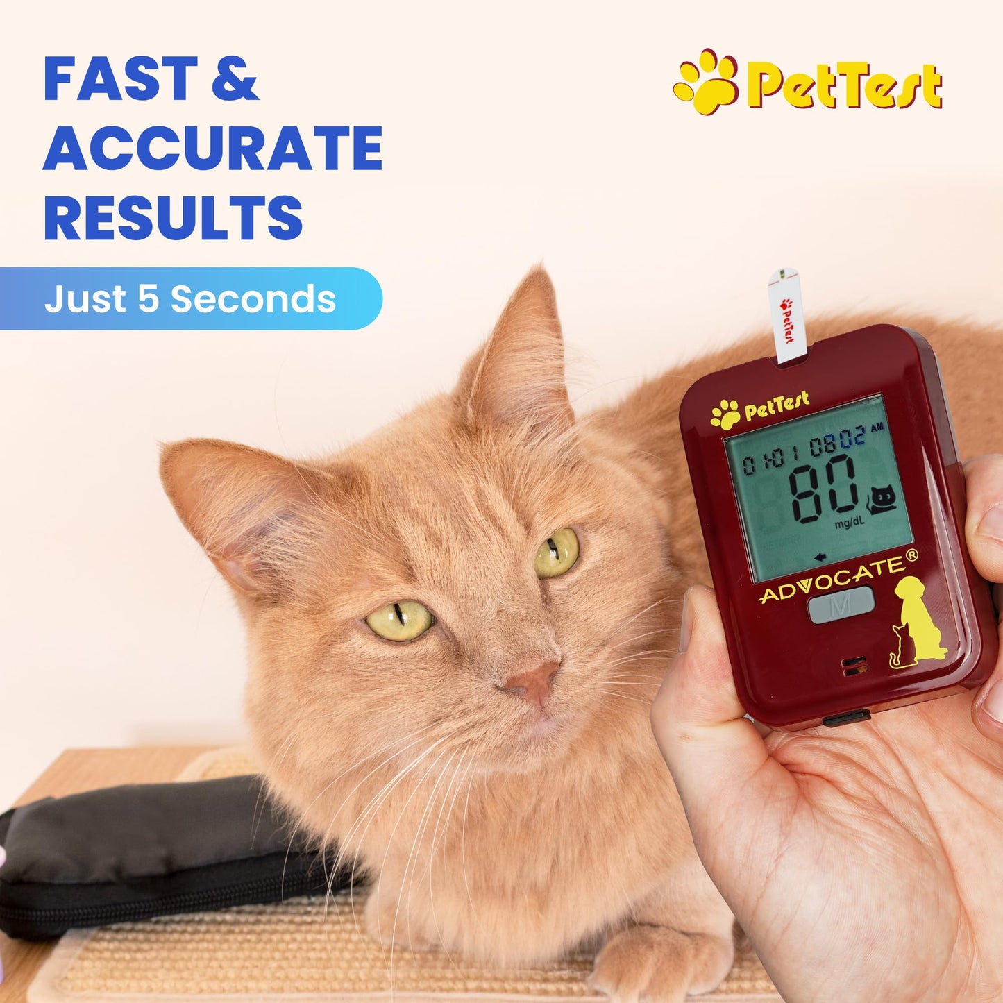 PetTest Blood Glucose Test Strips – Easy Open, Sterilized & Individually Sealed (50) | Advocate PetTest