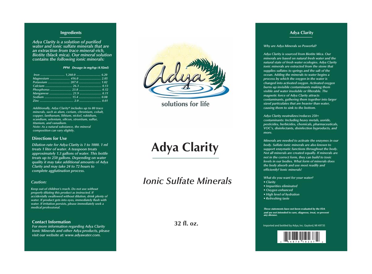 Adya Clarity: All-Natural Trace Minerals for Water Purification | Authorized Dealer