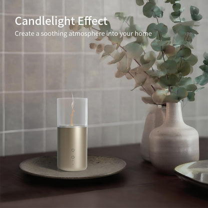 Aeeteek Essential Oil Diffuser – Candlelight Flame, Cordless 32ml with Night Light