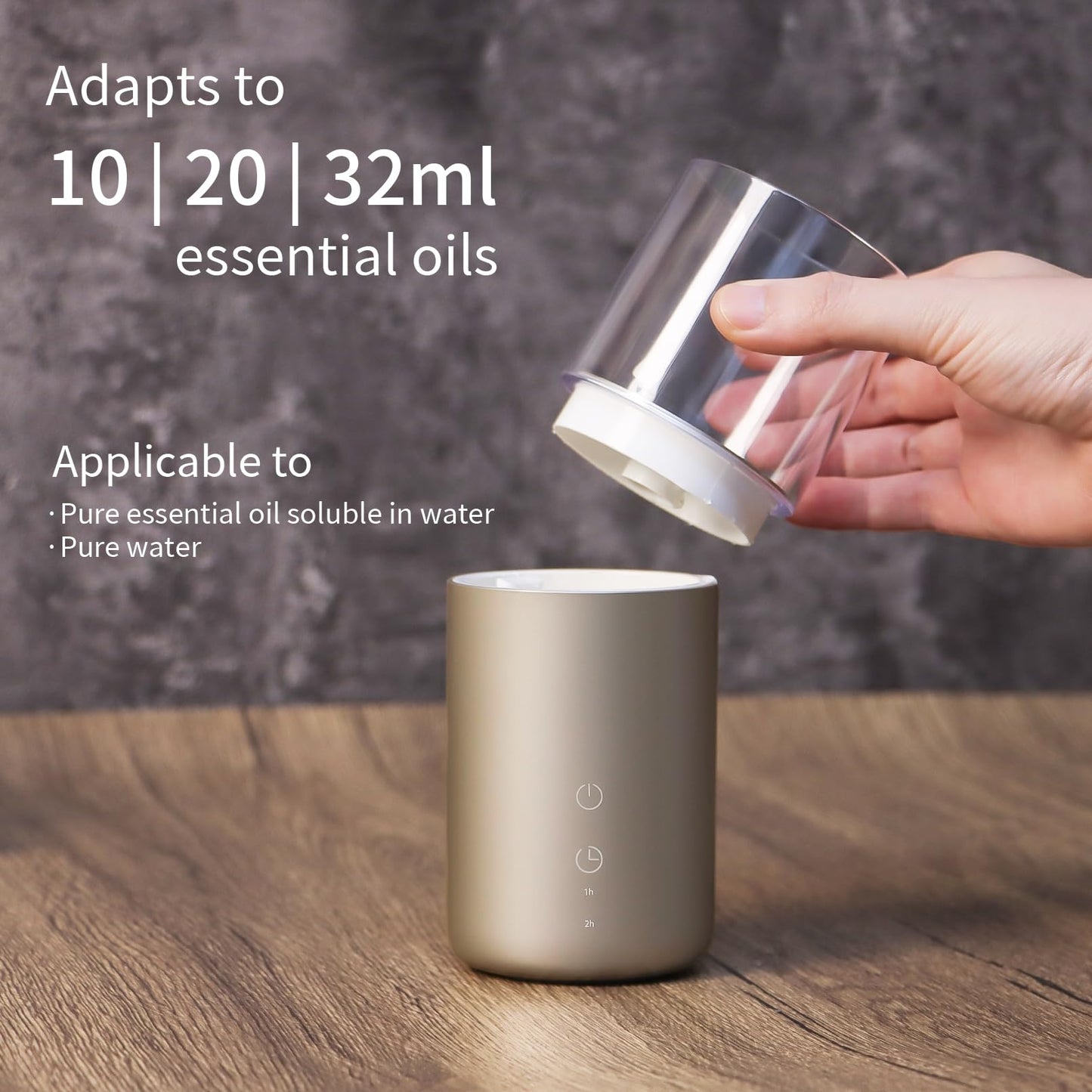 Aeeteek Essential Oil Diffuser – Candlelight Flame, Cordless 32ml with Night Light