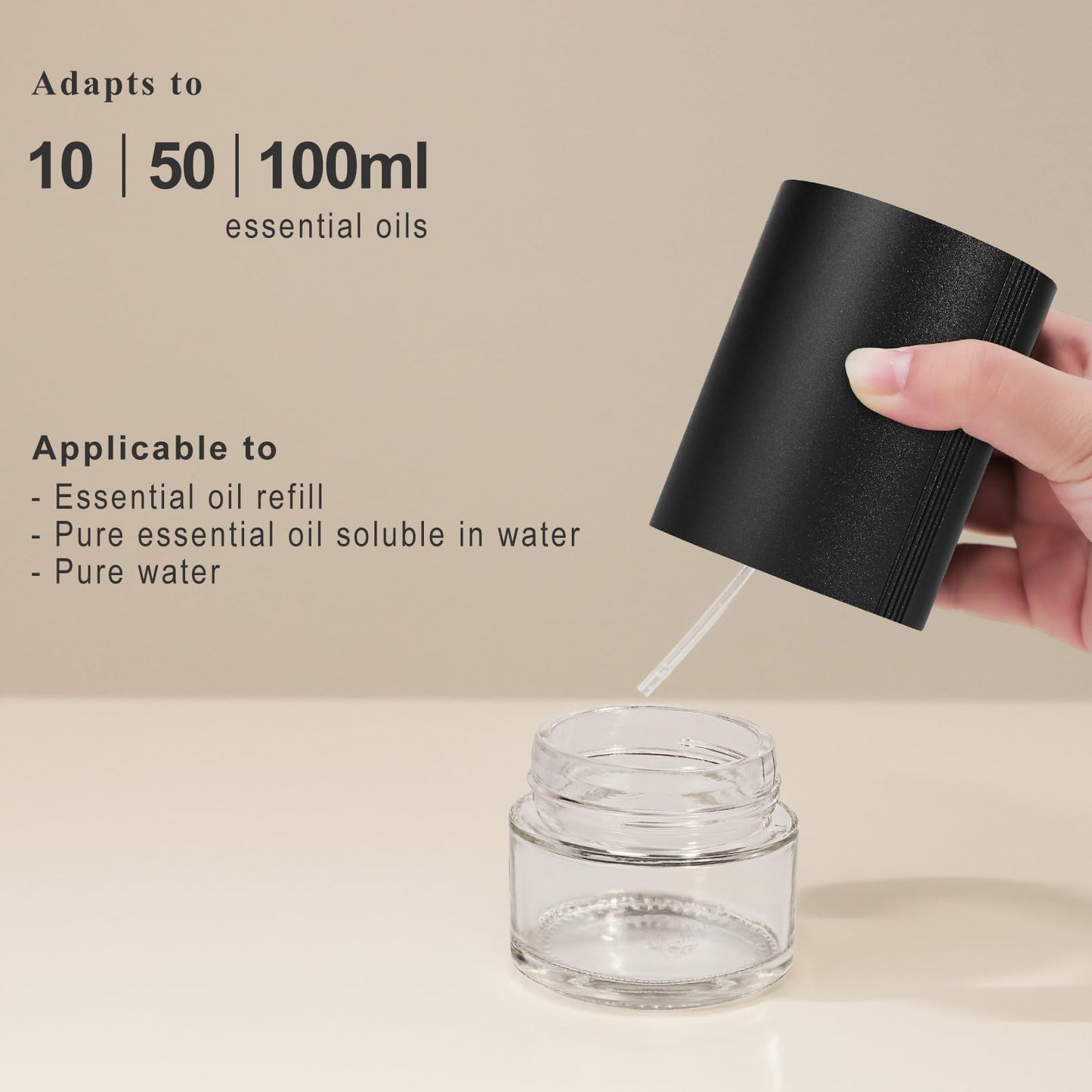 Aeeteek Essential Oil Diffuser | Waterless, 100ml, Rechargeable, 7-Color Ambient Light – Home, Car, Office