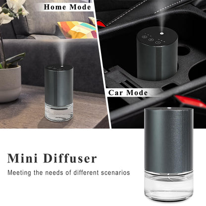 Aeeteek Essential Oil Diffuser | Waterless Nano Mist, 100ml, 7-Color Ambient Light, Rechargeable (Grey)