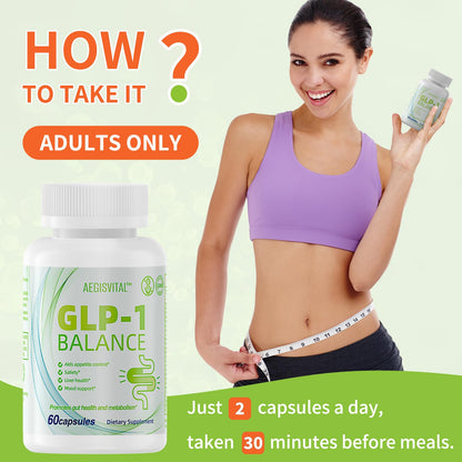 Aegisvital GLP-1 Supplements with Akkermansia Probiotic for Digestion, GLP Activate - GLP1 for Immune, GLP 1 Supplement for Women & Men, Gut Health, Energy & Metabolism Improvement, 60 Capsules
