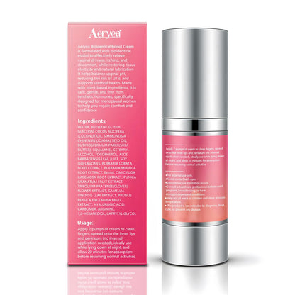 Aeryea Natural Bioidentical Estriol Cream for Women — Menopause Support, 1 fl oz (2 Month Supply)