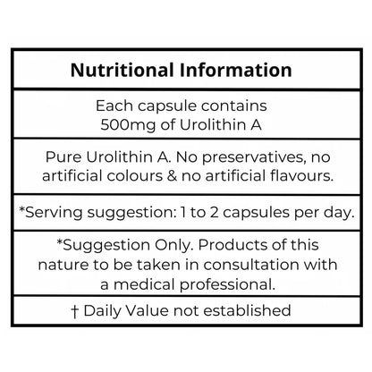 aeternum Urolithin A - UA - Capsules - 500mg - 60 Capsules