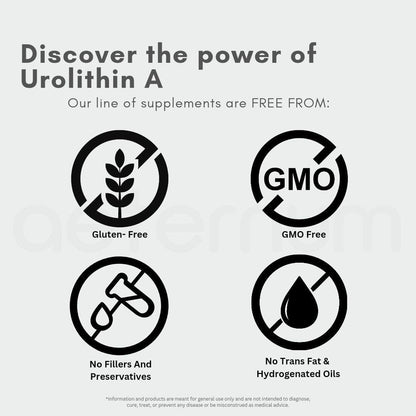 Aeternum Urolithin A UA Capsules 500mg - 180 Capsules (1000mg per Serving)