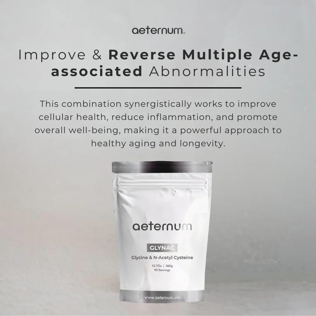 Aeternum GlyNAC Glycine & NAC Powder 360g | Purity Tested