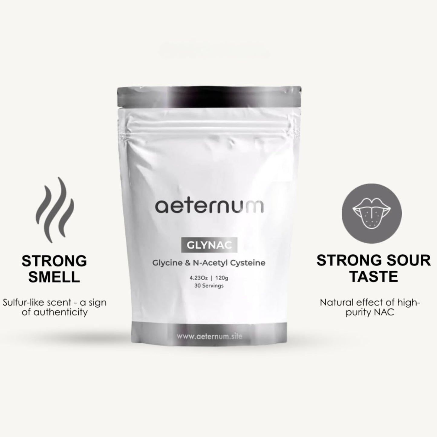 Aeternum GlyNAC Glycine & NAC Powder 360g | Purity Tested