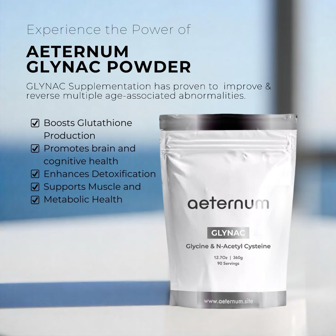Aeternum GlyNAC Glycine & NAC Powder 360g | Purity Tested