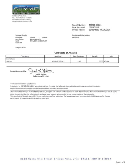 Aeternum GlyNAC Glycine & NAC Powder 360g | Purity Tested