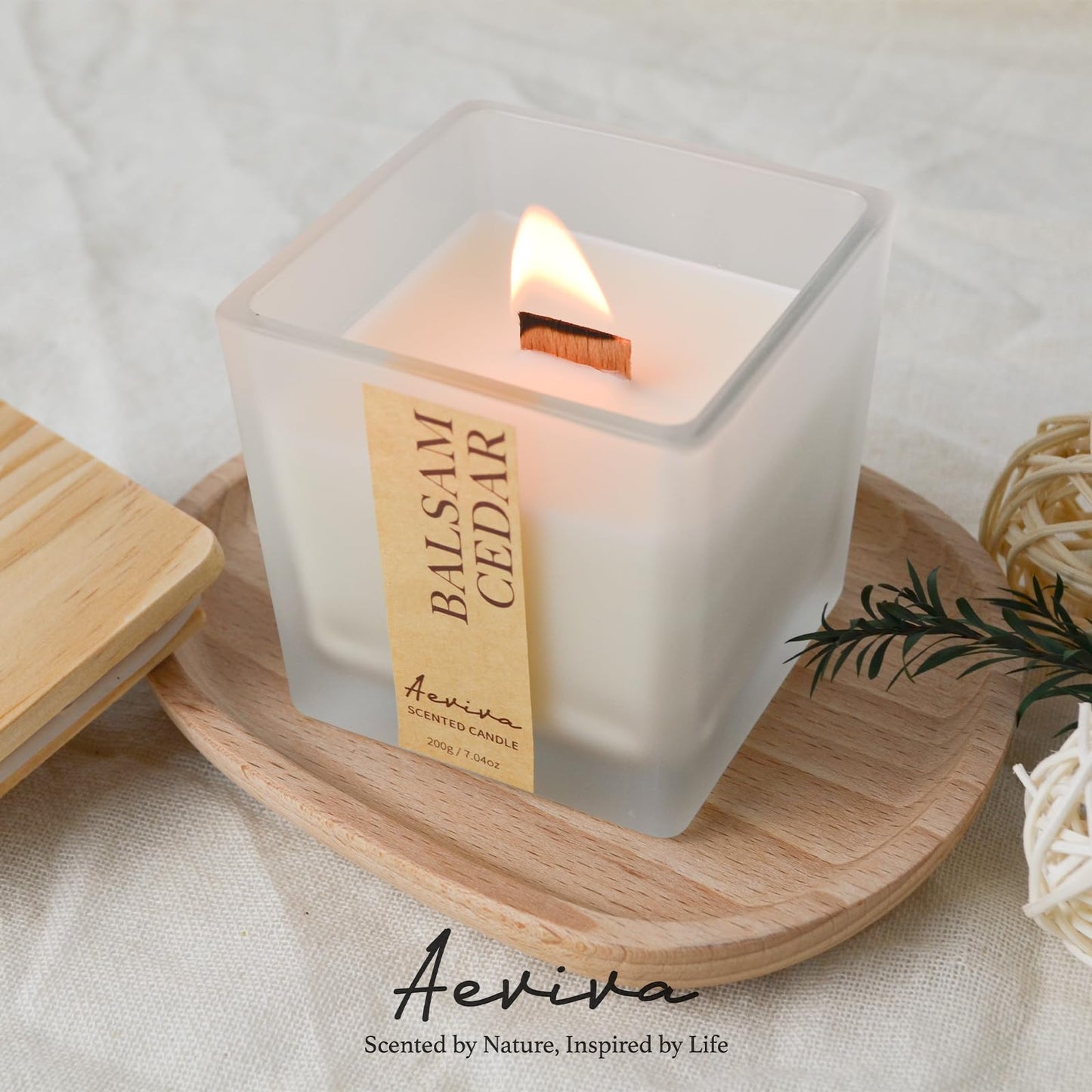 Aeviva Scented Candle Balsam Cedar Aromatherapy 7.04 oz Natural Soy Wax