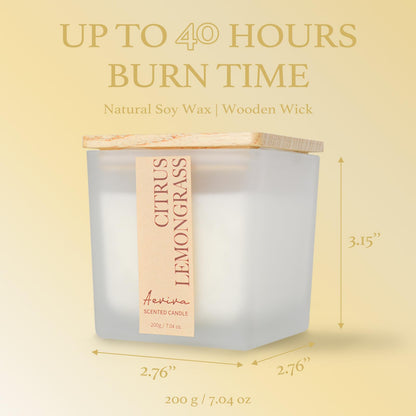 Aeviva Citrus & Lemongrass Soy Candle | Wooden Wick 7.04 oz