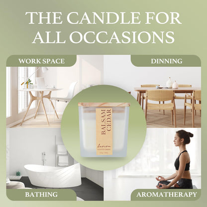 Aeviva Scented Candle Balsam Cedar Aromatherapy 7.04 oz Natural Soy Wax