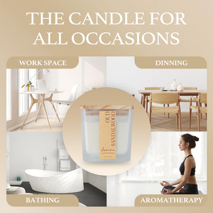 Aeviva Oud Sandalwood Scented Candle – 7.04 oz Soy Wax, Wooden Wick, 45h Burn Time